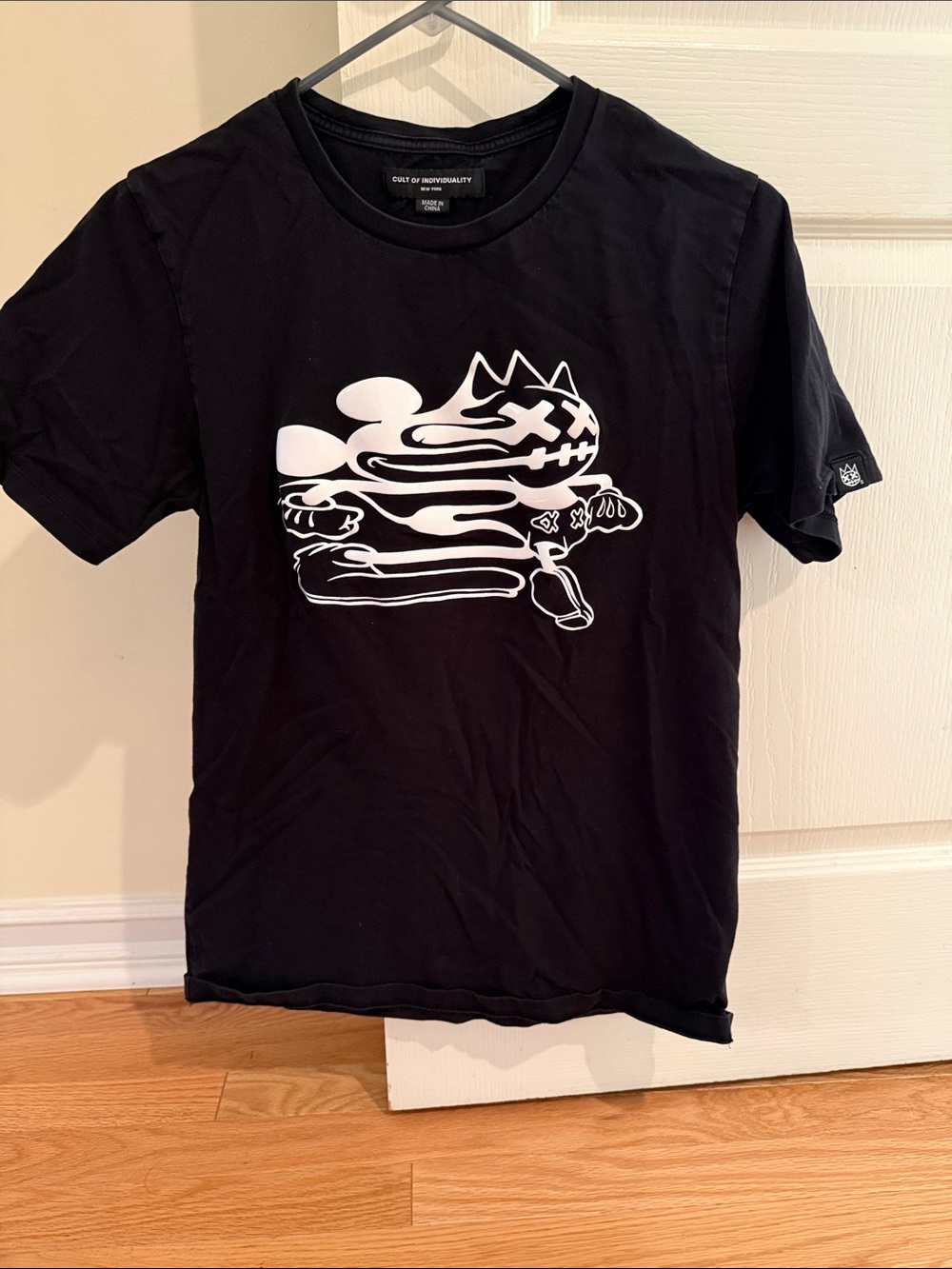 Cult of Individuality Black T-Shirt with White Melted Graphic